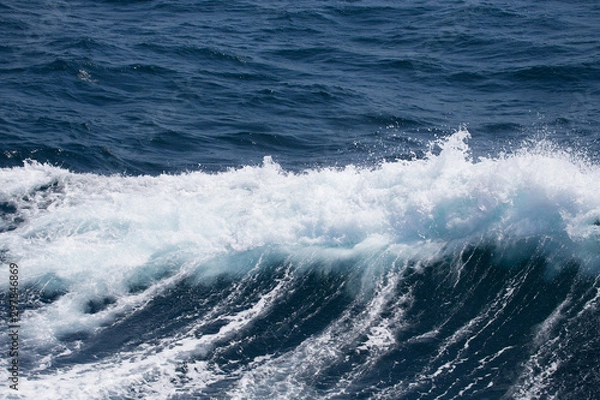 Fototapeta Waves of stormy cold sea on the south of Iceland
