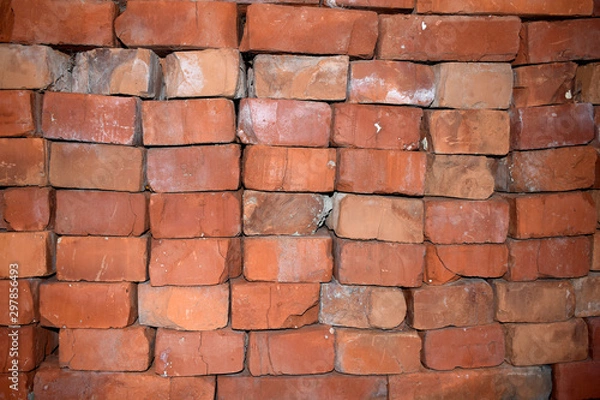 Obraz Текстурная кладка кирпича на старой разбитой стене