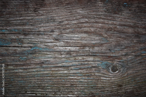 Obraz Текстура старой потрескавшейся деревянной доски, с небольшим количеством старой краски.