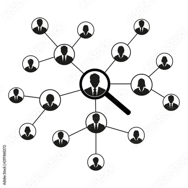 Fototapeta Illustration People Network and social icon design template.Network concept. Social media on a white background.