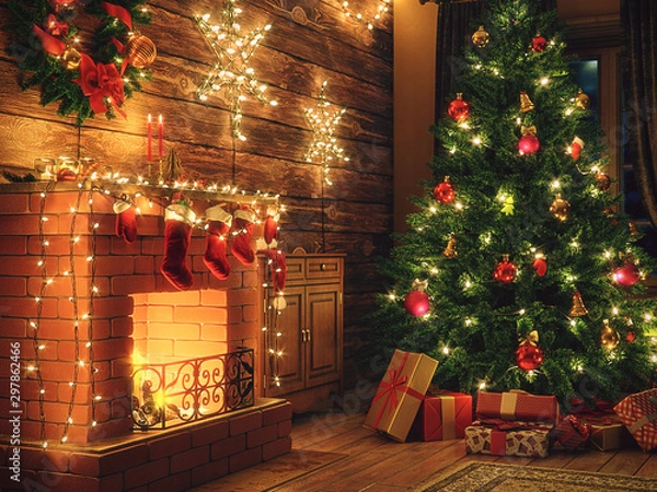 Fototapeta 3D Rendering Christmas interior