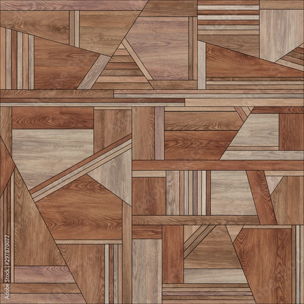 Obraz Abstract wood pattern parquet texture Brown