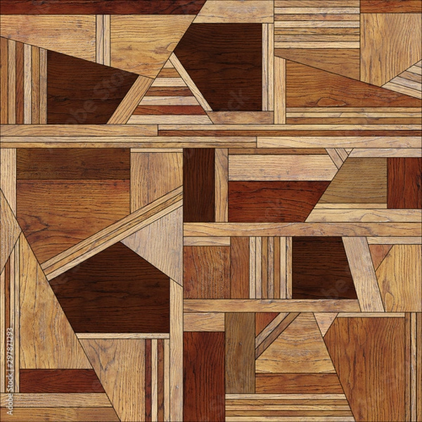 Obraz Abstract wood pattern parquet texture Brown