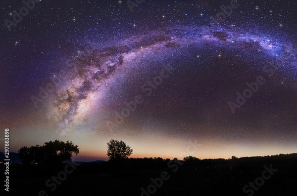 Fototapeta beautiful night sky and milkway background