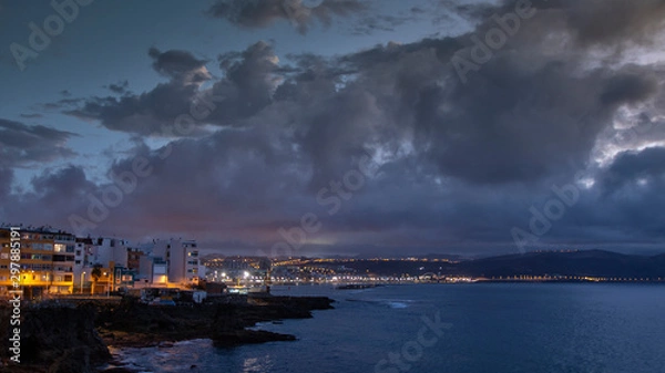 Fototapeta panoramic view of Las Palmas city, Gran Canaria
