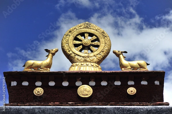 Obraz 藏传佛教的铜山羊和法轮