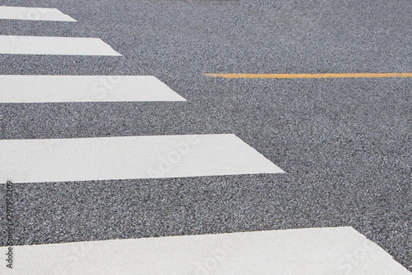 Fototapeta Cross walk and yellow line