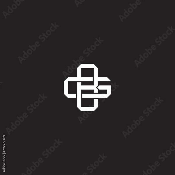 Fototapeta BG Initial letter overlapping interlock logo monogram line art style