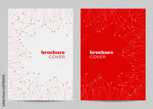 Obraz Brochure template layout design. Abstract geometric background with connected lines and dots