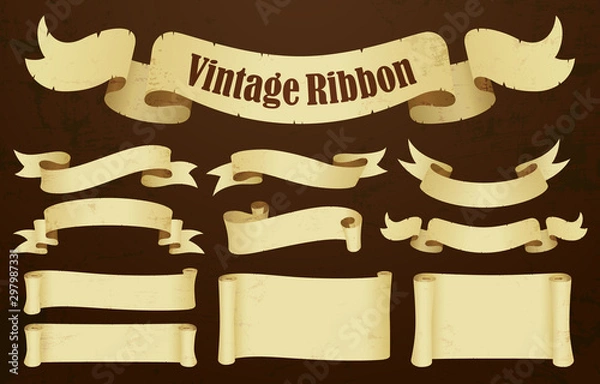 Obraz Vintage design Ribbon and Paper set