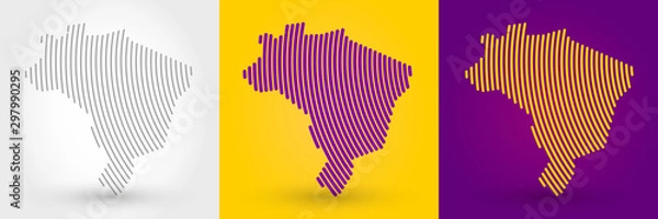 Fototapeta Mapa Brazylii w paski