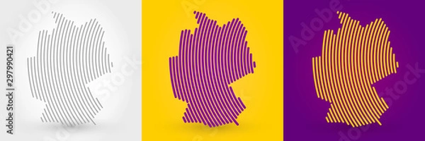 Fototapeta Striped map of Germany