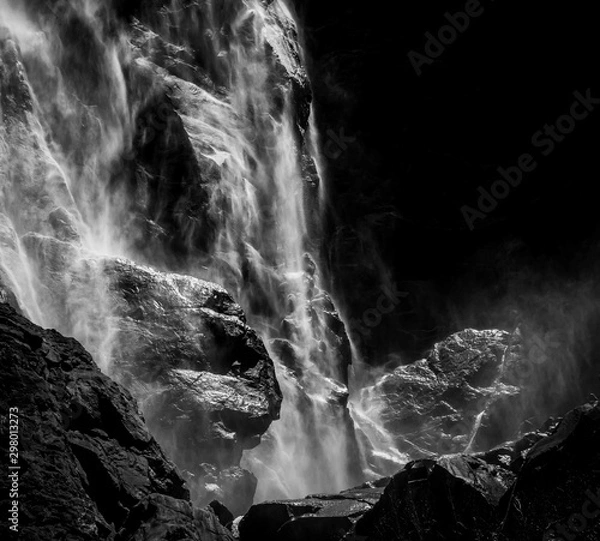 Obraz Black and white waterfall