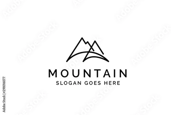 Obraz Simple modern mountain adventure logo design