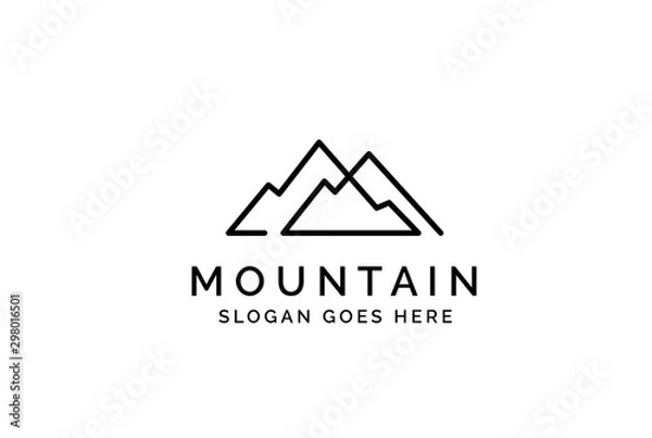 Fototapeta Prosty projekt logo nowoczesnej górskiej przygody