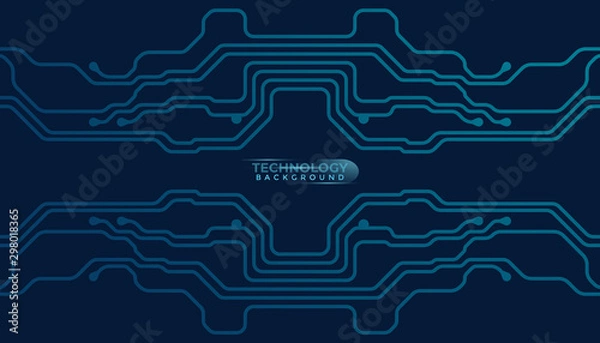Fototapeta Abstract futuristic digital technology background. Circuit board design background. Vector illustration eps 10.