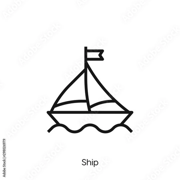 Fototapeta ship icon vector
