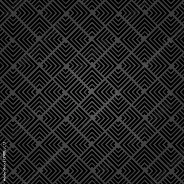 Fototapeta Seamless background for your designs. Modern vector dark ornament. Geometric abstract black pattern