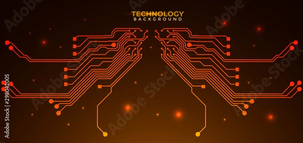 Fototapeta Abstract futuristic digital technology background. Circuit board design background. Vector illustration eps 10.