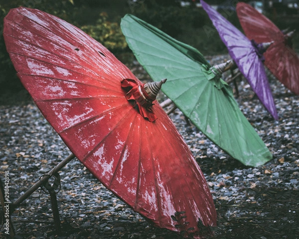 Fototapeta Thai umbrellas in a row