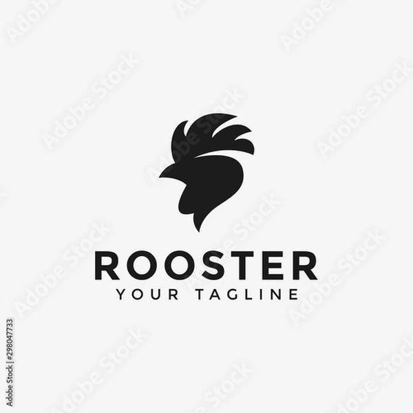 Obraz Abstract Rooster Chicken Head Logo Design Template