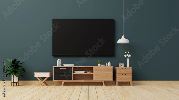 Fototapeta Interior poster mock up living room with colorful white sofa . 3D rendering.
