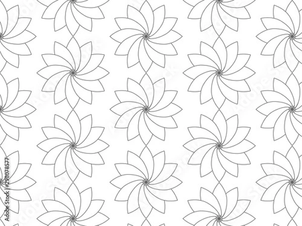Fototapeta Linear vector pattern, repeating petals