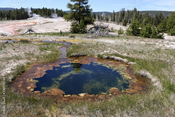 Obraz hot springs in yellowstone national park