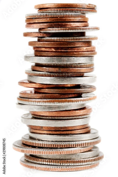 Obraz Stacked American Coins