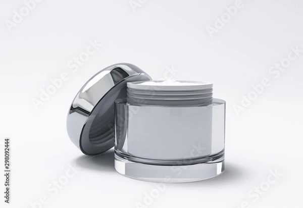 Obraz Cream bottle 3d rendering isolated on white background.