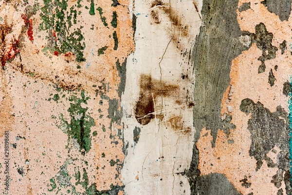 Fototapeta Texture of a concrete wall with cracks and scratches which can be used as a background