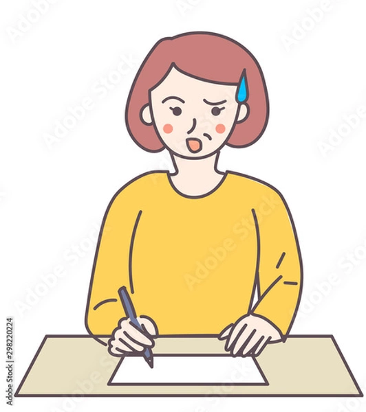 Obraz 女性　中年　悩む