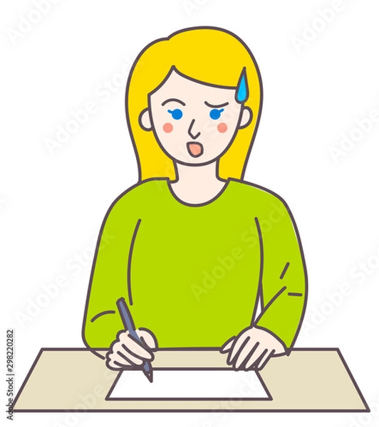 Obraz 外国人　女性　悩む