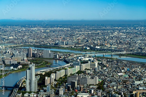 Obraz 東京スカイツリーから見る街並み 北千住方面
