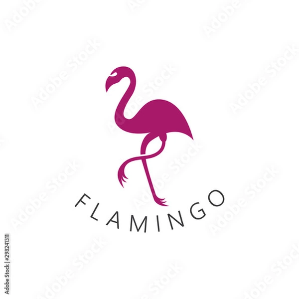 Fototapeta Flamingo bird  logo design concept template vector