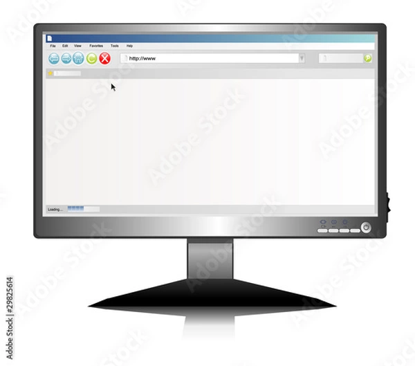 Fototapeta lcd screen with Internet browser