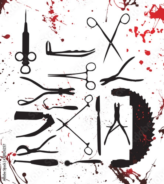 Obraz bloody surgery tools