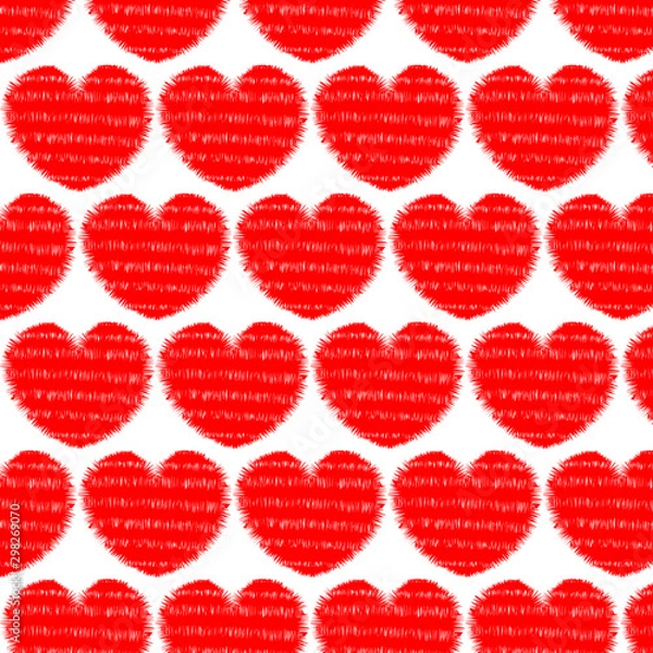 Obraz seamless pattern with red hearts
