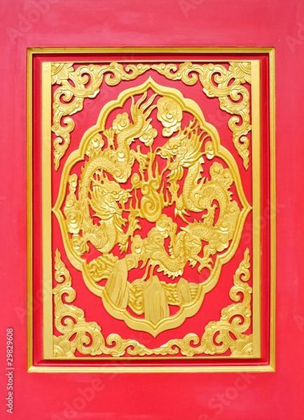 Obraz Golden dragon statue