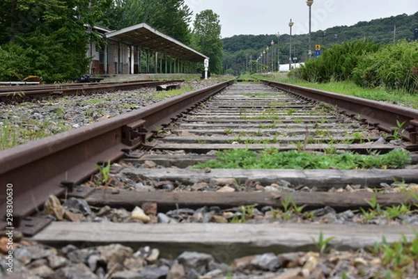 Fototapeta 기차가 다니지 않는 오래 된 역