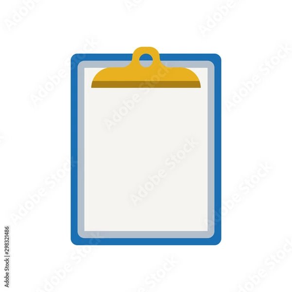 Fototapeta Icon clipboard checklist or document with checkmark with text in flat style