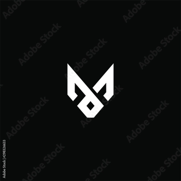 Fototapeta Initial letter a logo template with modern fox head flat design illustration