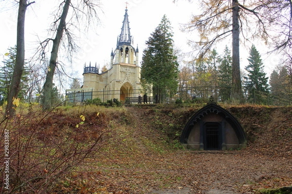 Obraz gothic cathedral in the autumn forest