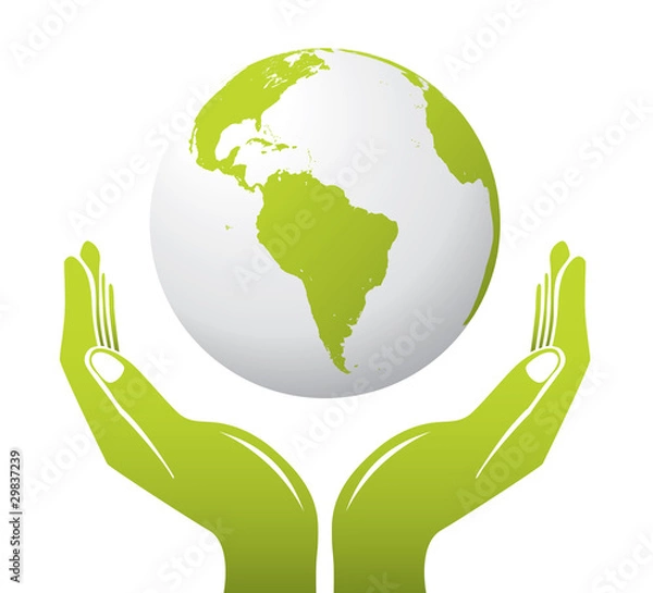 Obraz Globe with Hands