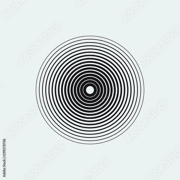Fototapeta Black vector circles. Geometric design. Abstract background. Modern template. For prints, web pages and textile pattern