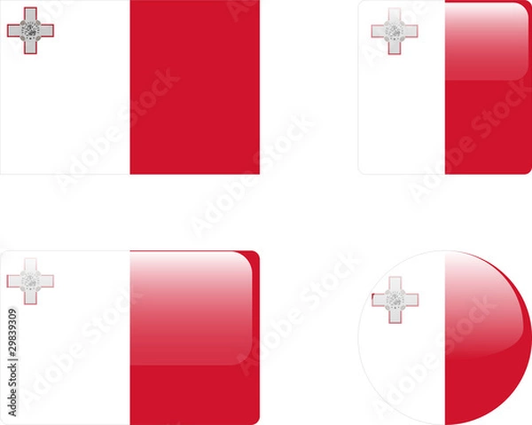 Obraz malta flag & buttons collection - vector