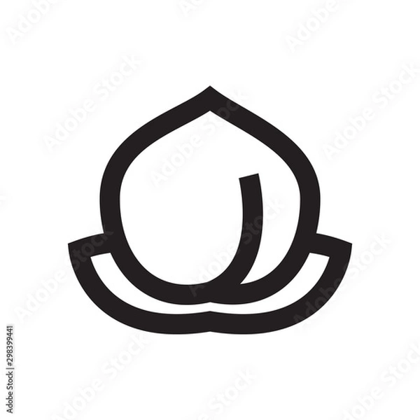 Fototapeta Peach icon,vector illustration. Flat design style. vector peach icon illustration isolated on White background, peach icon Eps10. peach icons graphic design vector symbols