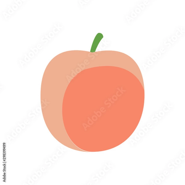 Fototapeta Peach icon,vector illustration. Flat design style. vector peach icon illustration isolated on White background, peach icon Eps10. peach icons graphic design vector symbols