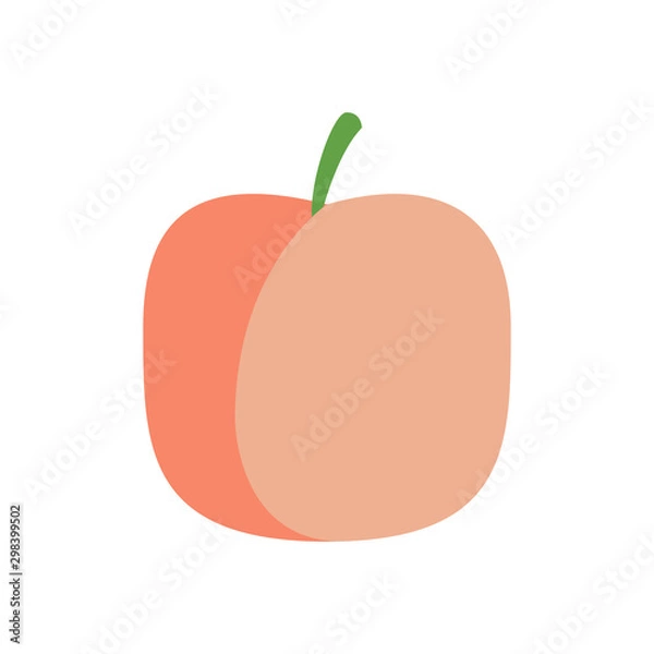 Fototapeta Peach icon,vector illustration. Flat design style. vector peach icon illustration isolated on White background, peach icon Eps10. peach icons graphic design vector symbols