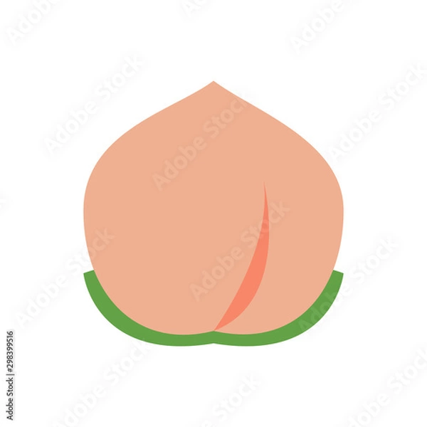 Fototapeta Peach icon,vector illustration. Flat design style. vector peach icon illustration isolated on White background, peach icon Eps10. peach icons graphic design vector symbols